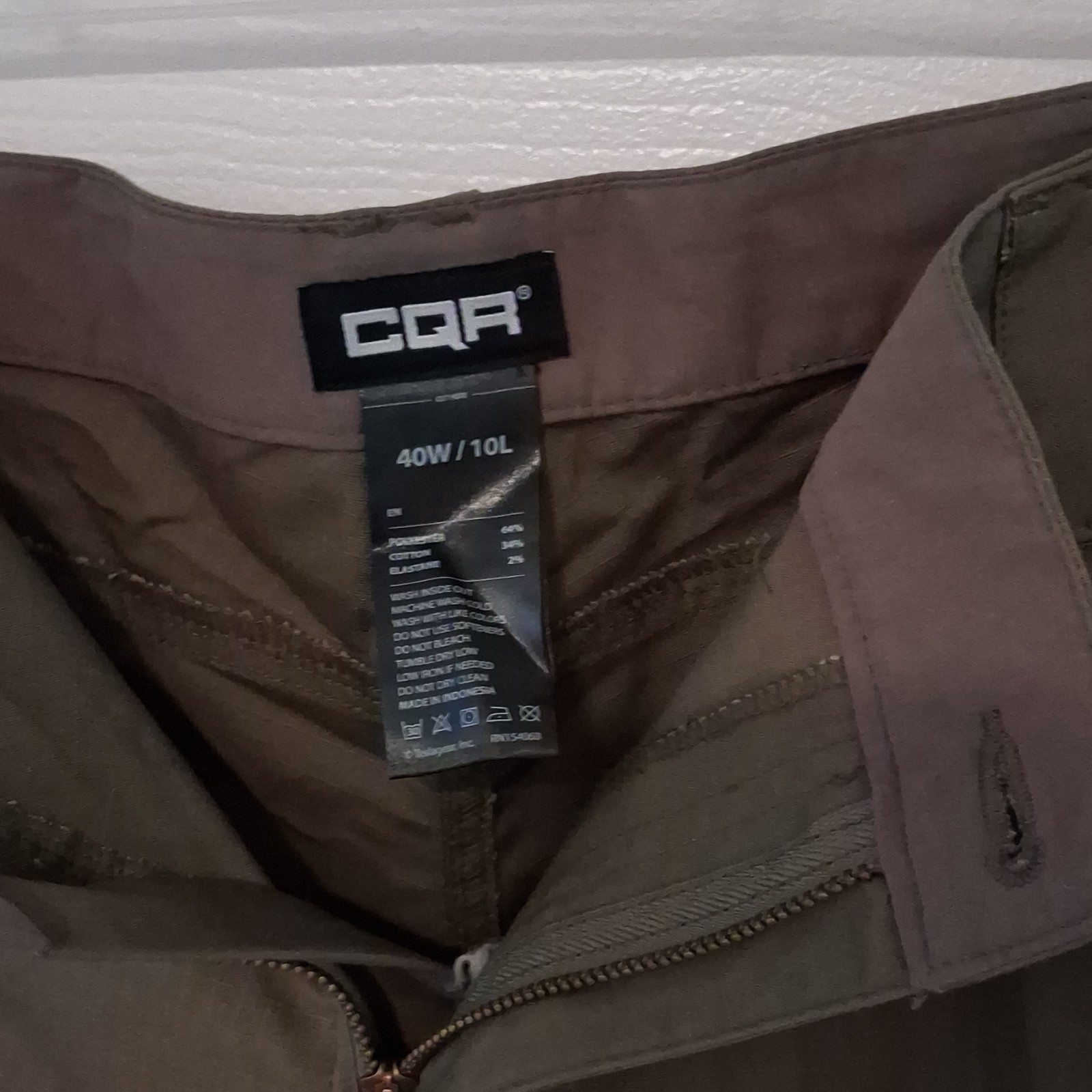 CQR Men’s Brown Cargo Shorts Cotton Nylon Elastane Canvas Zip Pockets Washable
