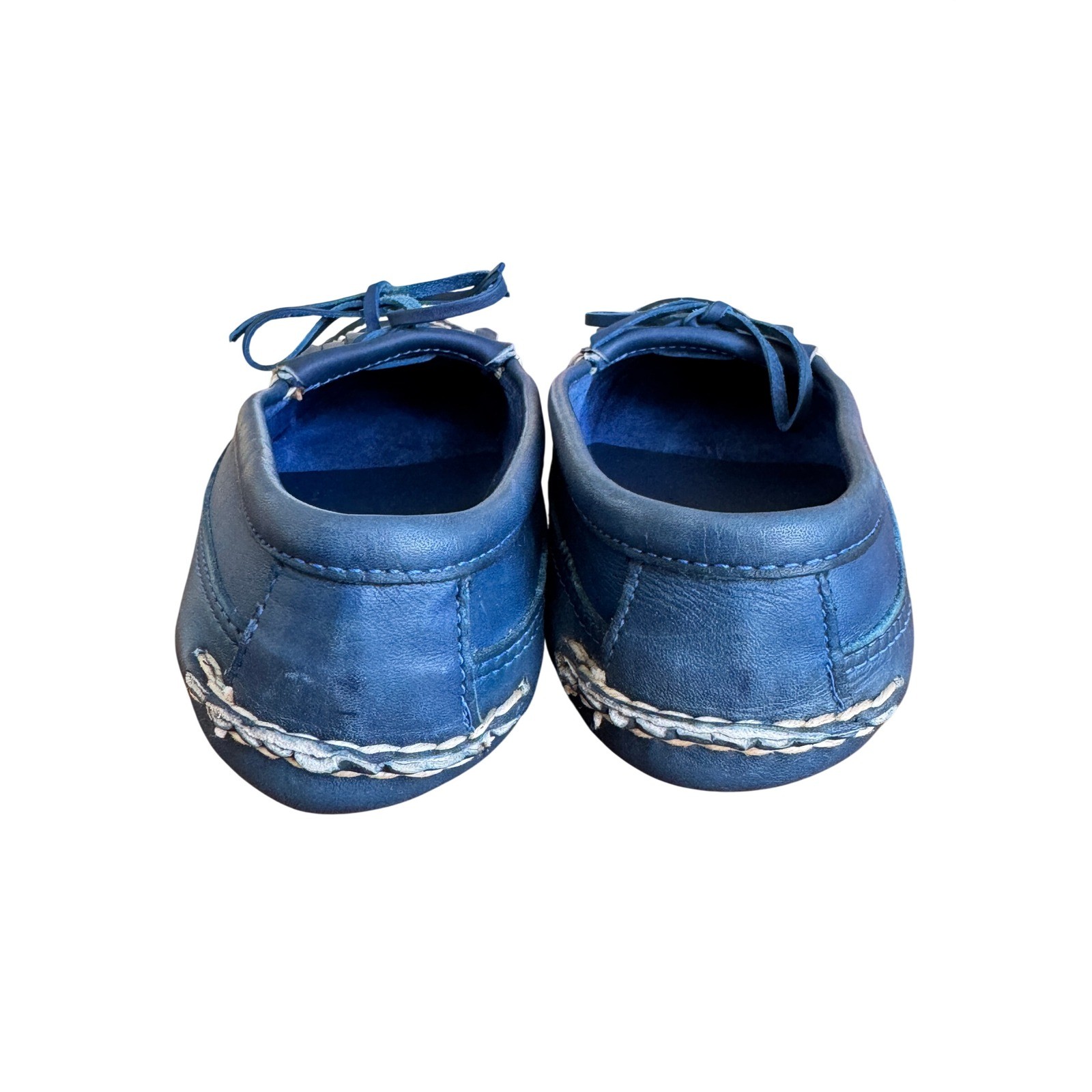 Ralph Lauren Rare Vintage Bench Made in Maine Blue Kiltie Moccasins W 8