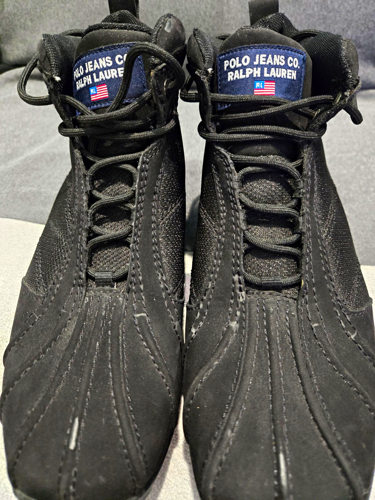 Polo Jeans Co. Ralph Lauren Men’s Black Leather Desert Boots Lace Up 11 New