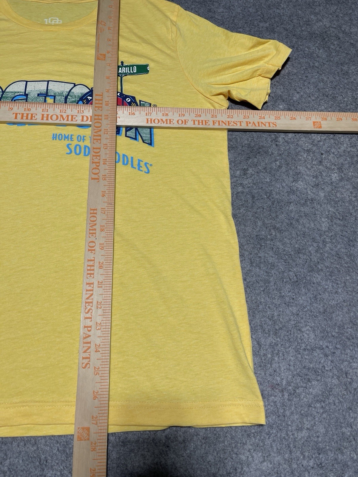 Hodgetown Home ofthe Amarillo Sod Poodles Yellow Shirt Large 108 stitches MiLB