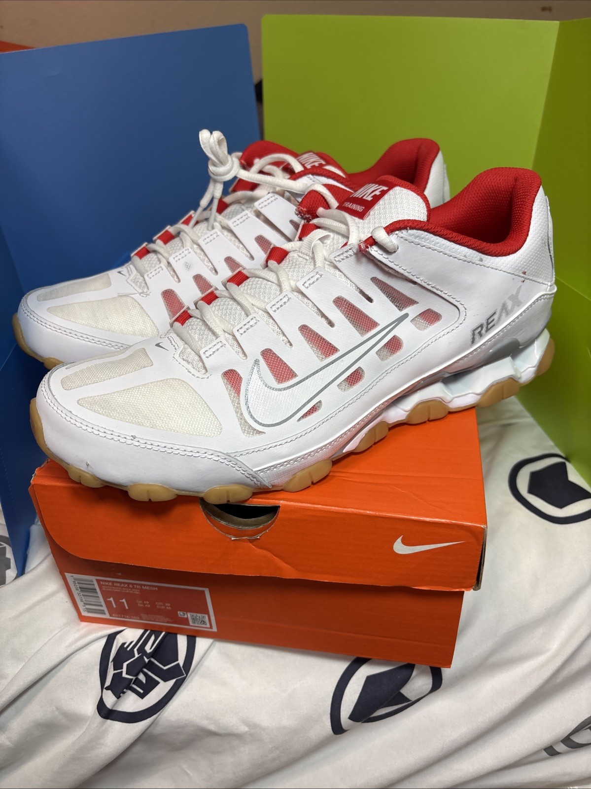 Nike Reax 8 TR Mesh Mens Size 11 Shoe White Wolf Grey 621716-103 Training Walk