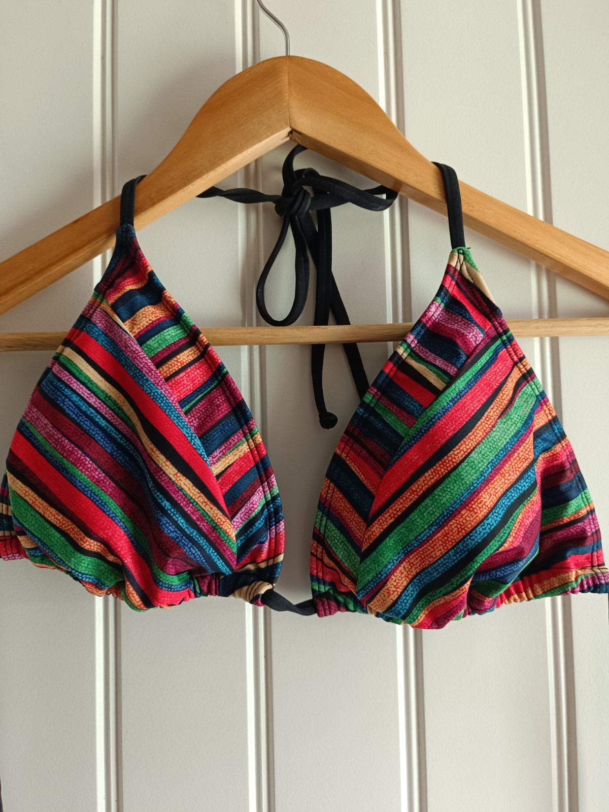 A.N.A. String Bikini Swimsuit Top Mexican XL Sarape Fiesta Beach Pool Vacation