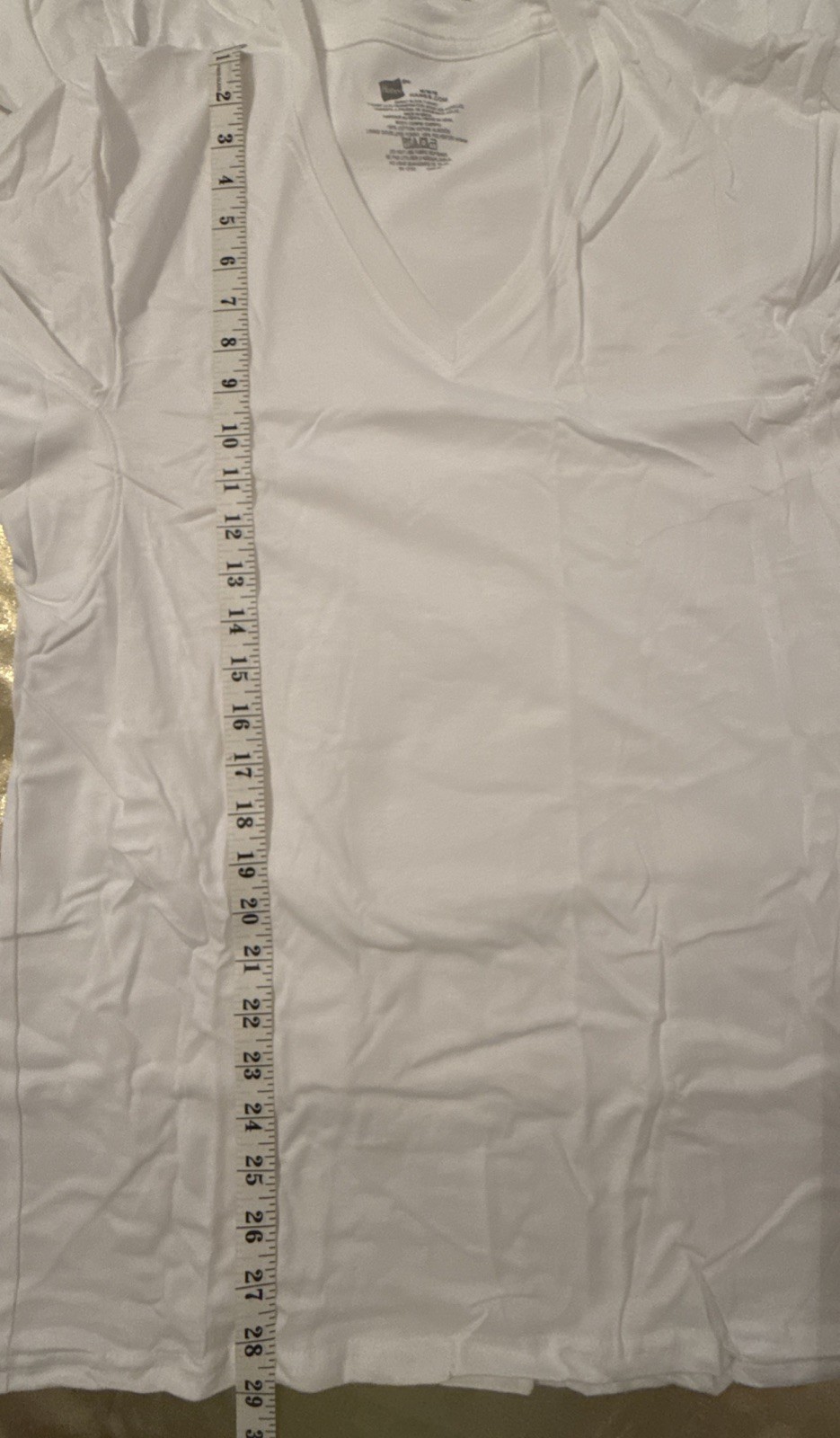 NEW No Packaging Hanes 3 Pack Sweat Block Tee Shirts V-Neck White Size M 38- 40