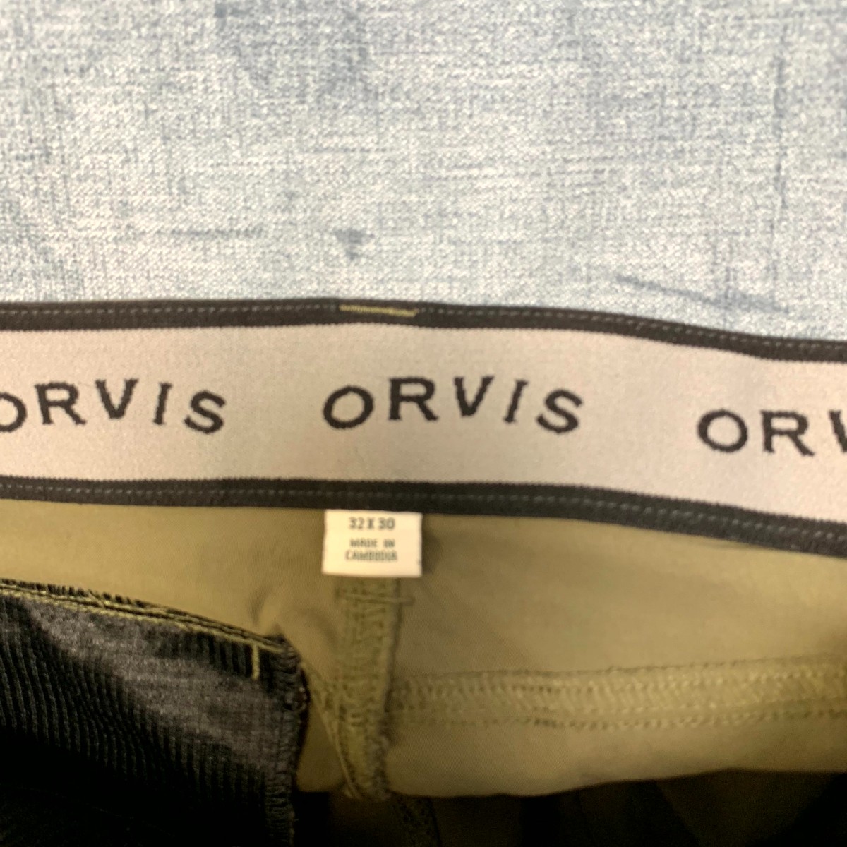 Orvis Tech Pants Mens 32×30 Beige Water Repellent 2 Way Stretch Travel Hiking