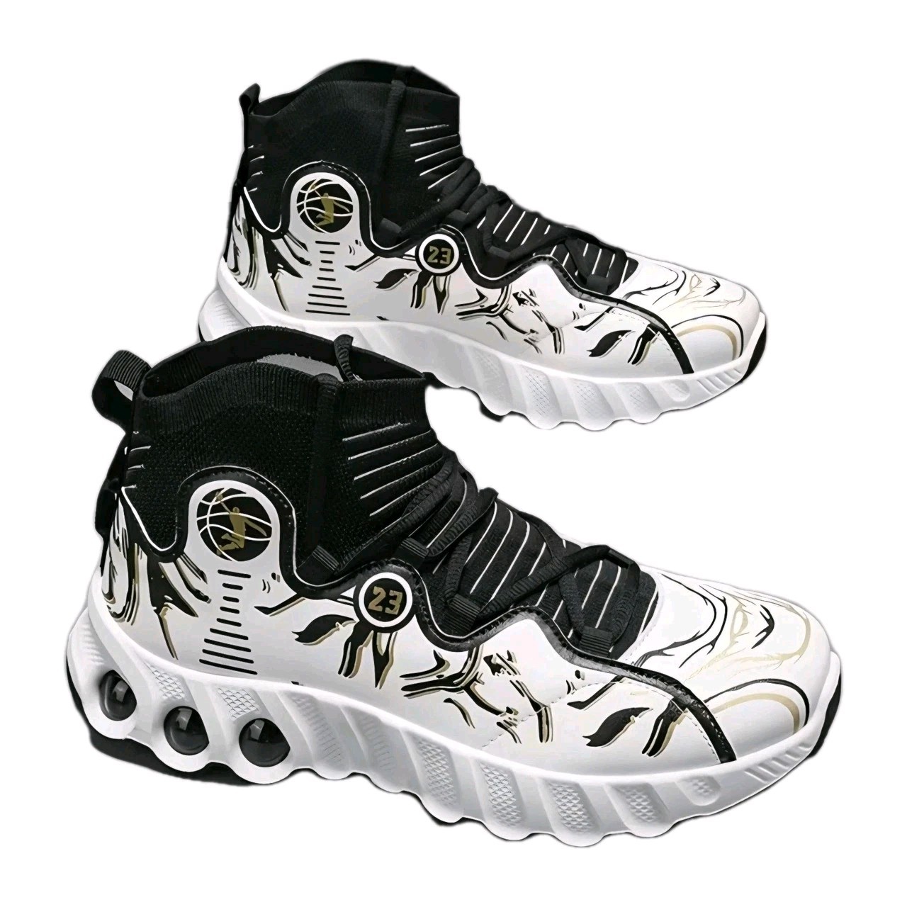 GSSZO HighTop Cushioned Basketball Shoes -White/Red/Black Three-Color Men’s 11