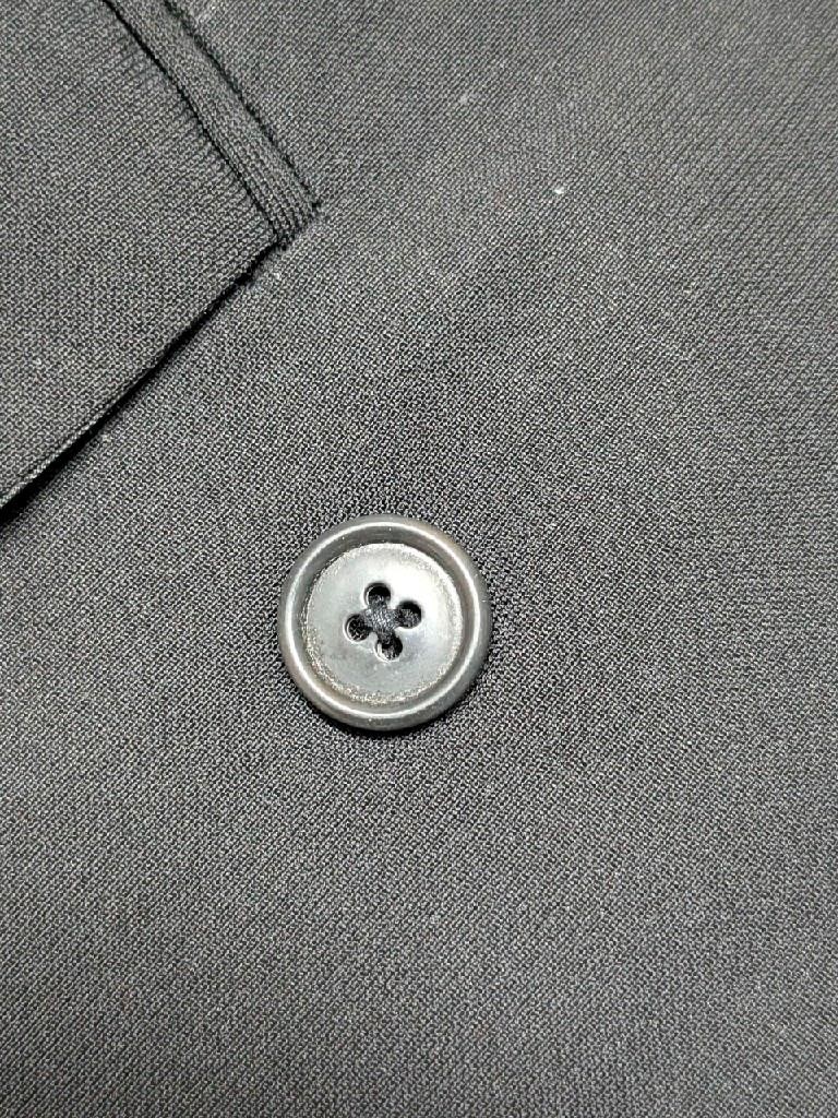 1990s vintage 2PC SUIT double breasted 40L 34×34 black WOOL lightweight