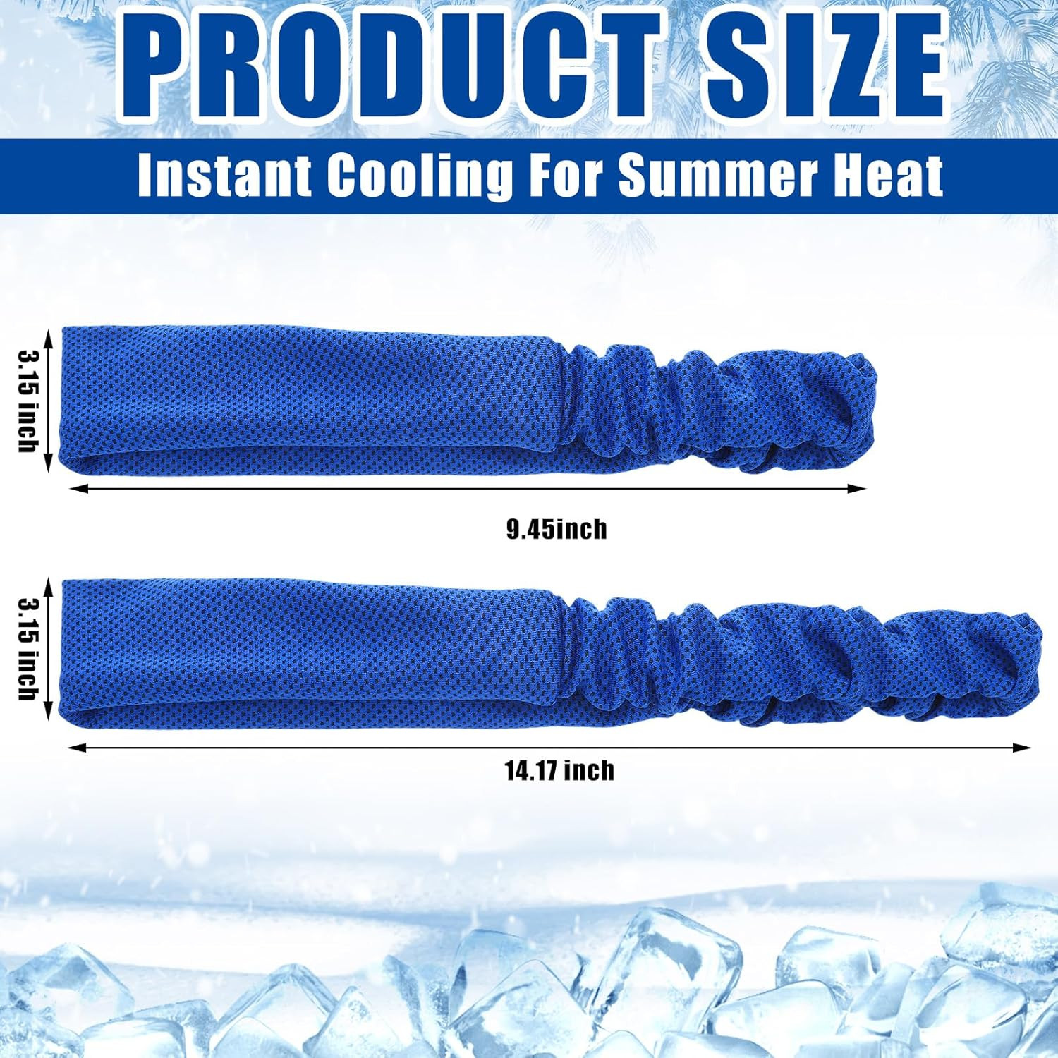 5Pcs Summer Cooling Headbands for Men Stretchy Workout Sports Sweatbands Absorb