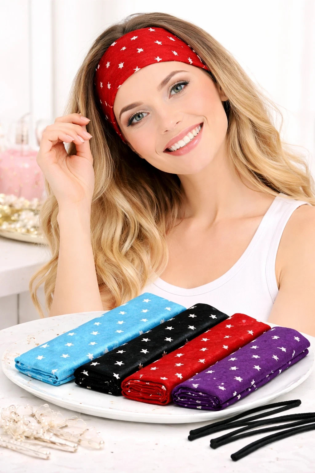 264PCS Wholesale Closeout Headbands Headwrap Assorted Colors W/ Black Bobby Pins