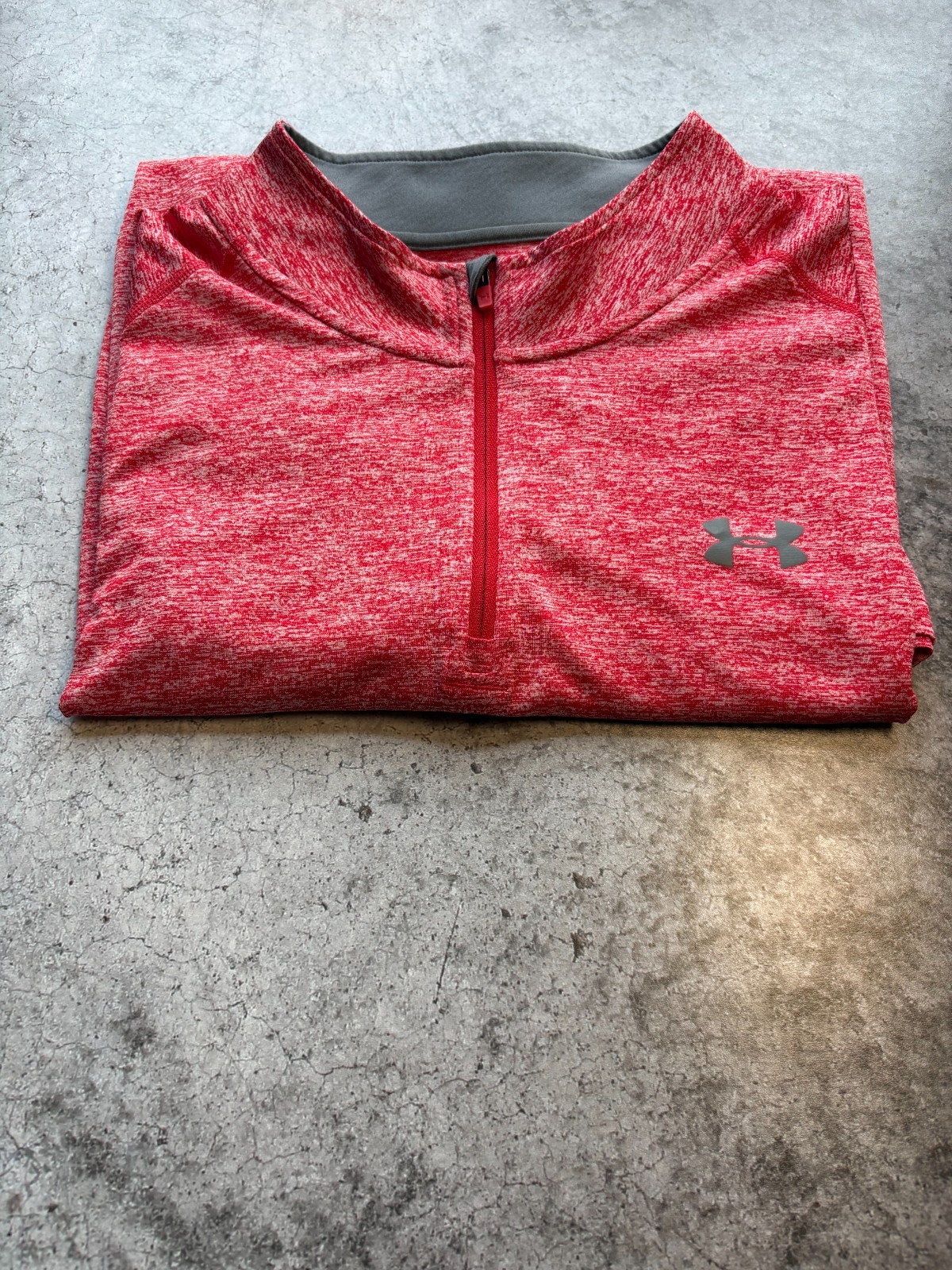 Under Armour HeatGear Quarter Zip Pullover Red Heather Men’s 3XL Loose Fit