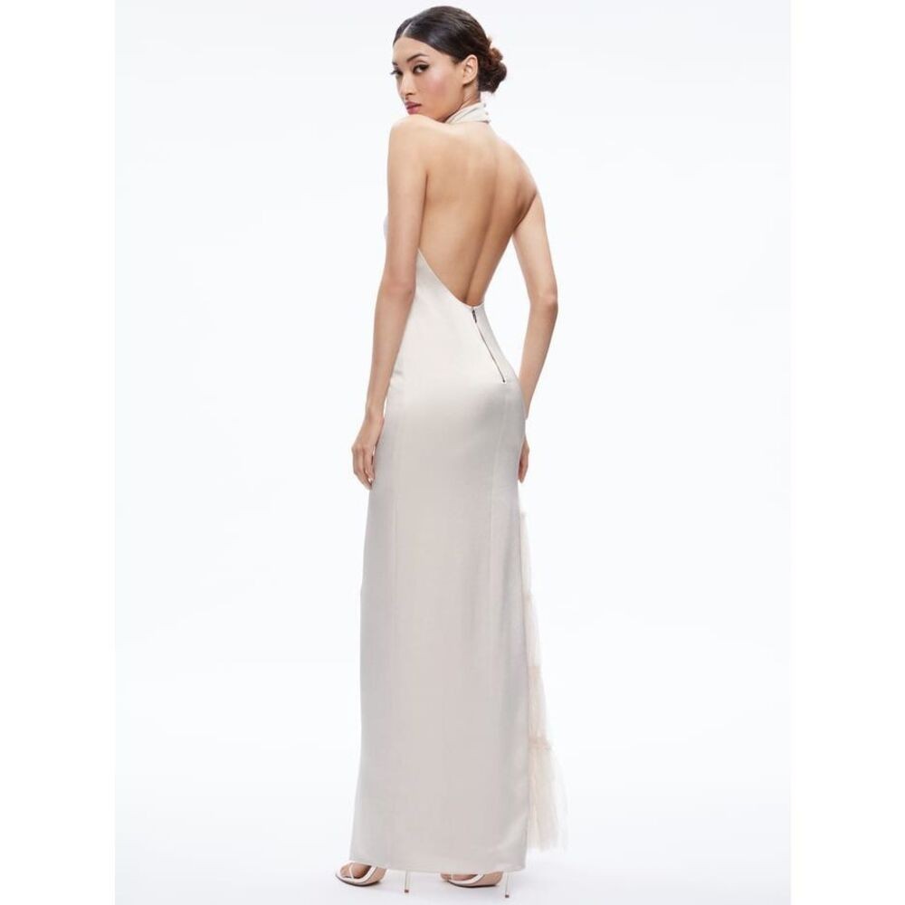 Alice & Olivia Ryn Slit Tulle Panel Maxi Dress – size 4, New with tags