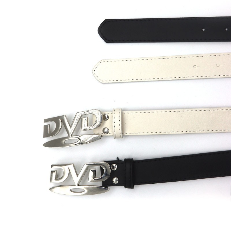 DVD Belt Buckle Unisex Y2K Skate Swag Retro Aesthetic Punk Leather Waistband Coo