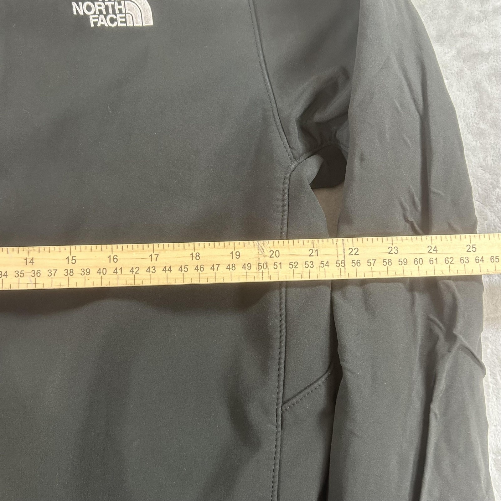 The North Face TNF Apex Jacket Mens Large Black Softshell Full Zip Fleece Lined