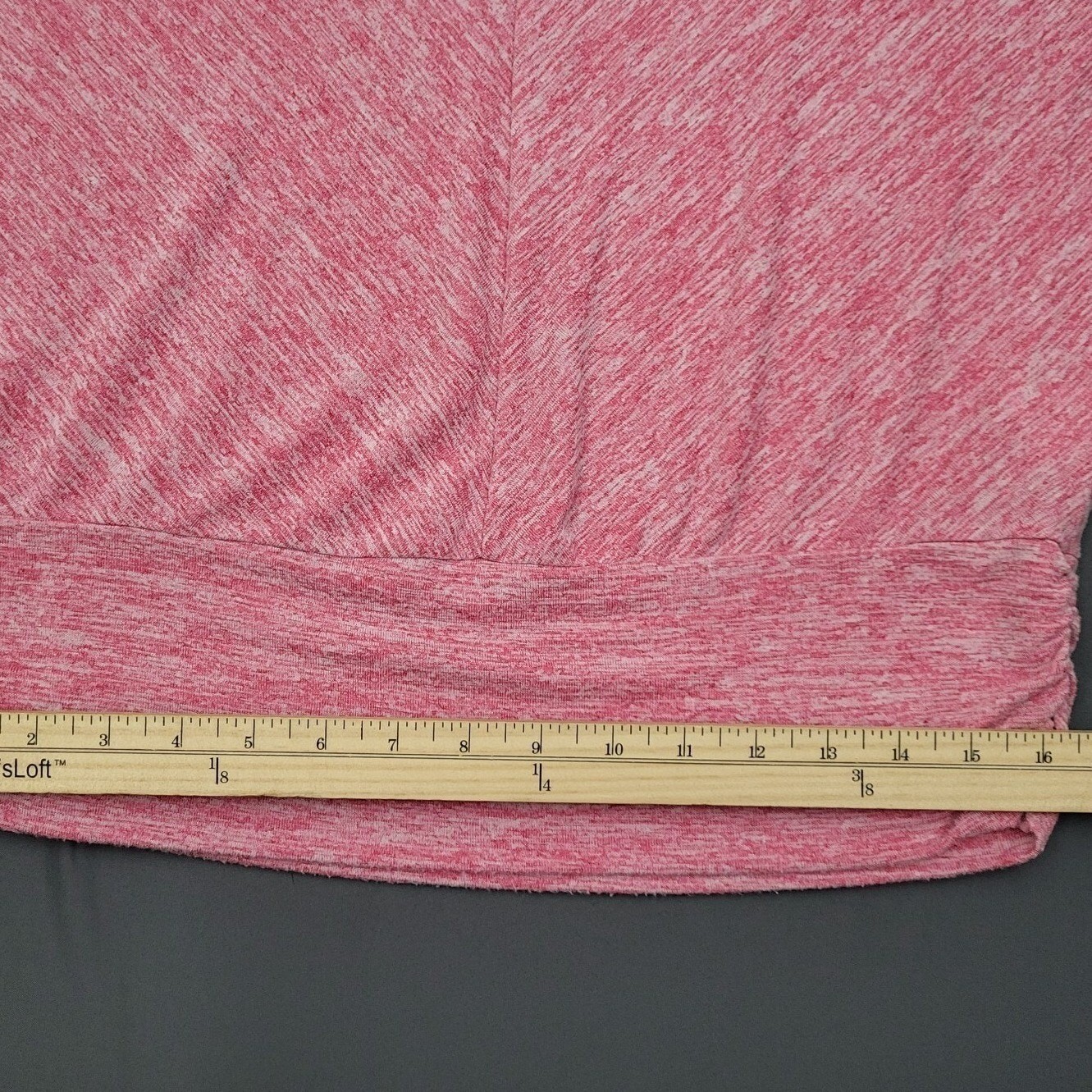 ALYX Womens Hot Pink Heather Space Dye Dolman Sleeve V-Neck Banded Hem Top M