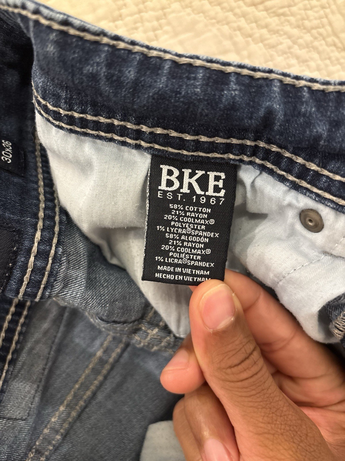 BKE Aiden Low Rise Slim Fit Bootcut Stretch Jeans Mens 30×34 Medium Wash Denim