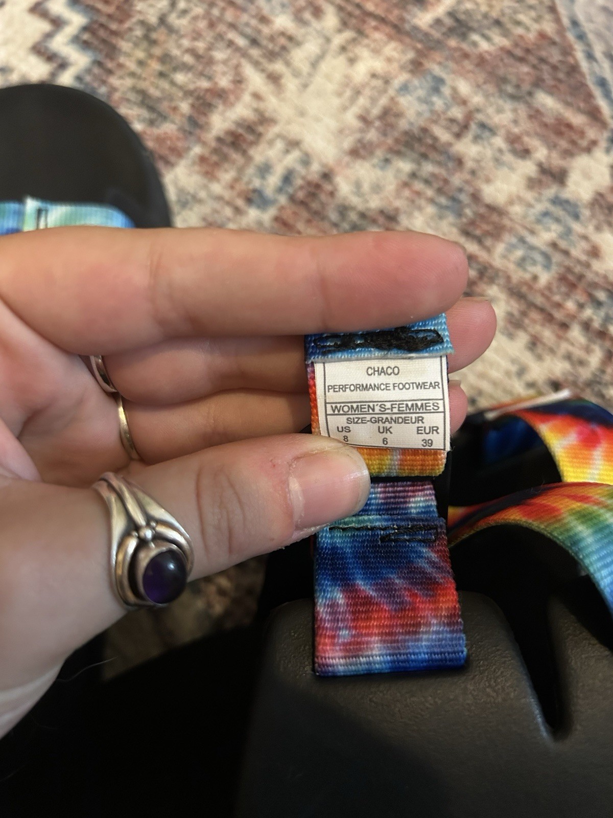 Chaco Chillos Slide Sandal Tie Dye Strap Adjustable Womems US 8