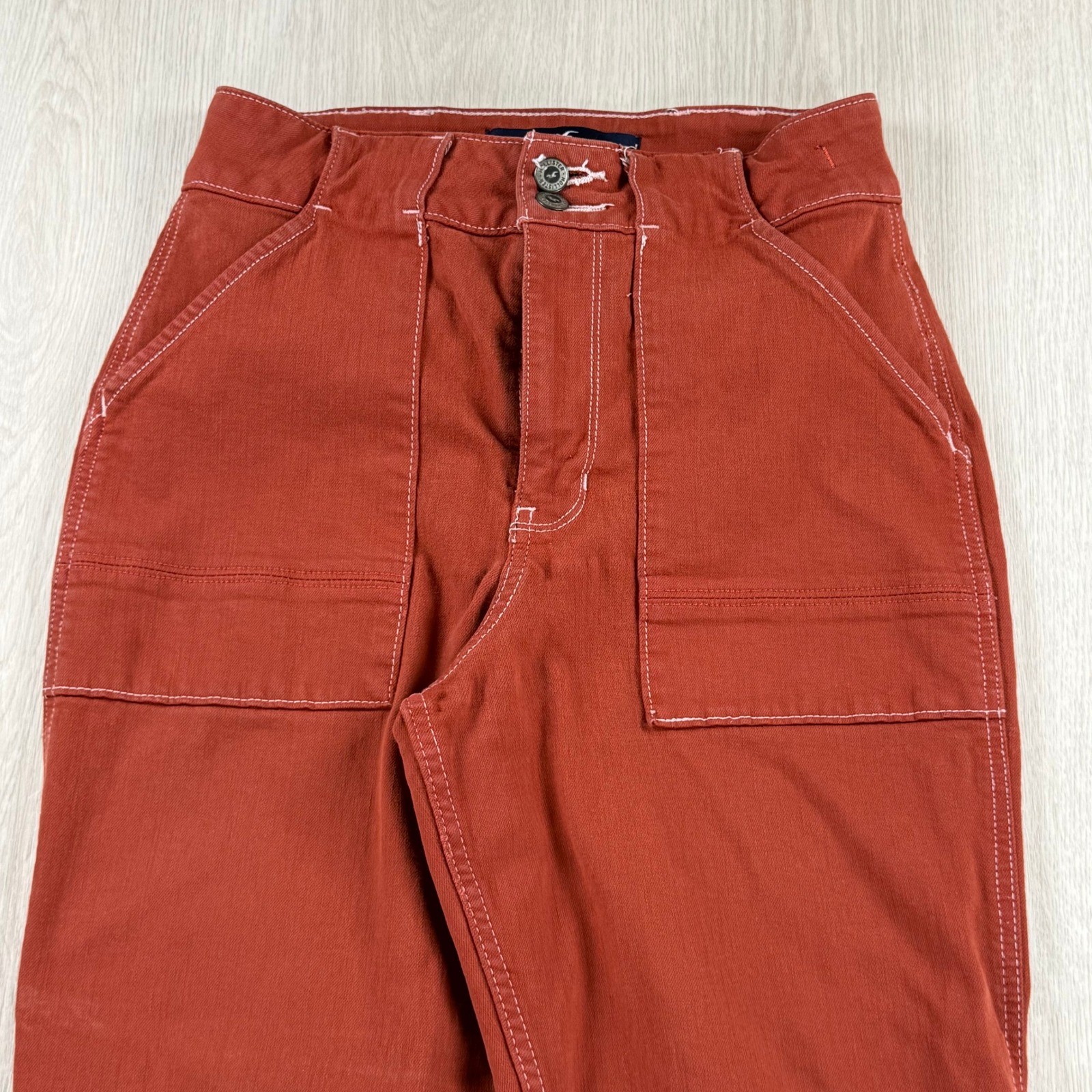 Utility Carpenter Pants Rust Red Contrast Stitch Utility Pants 5R 27 Y2K