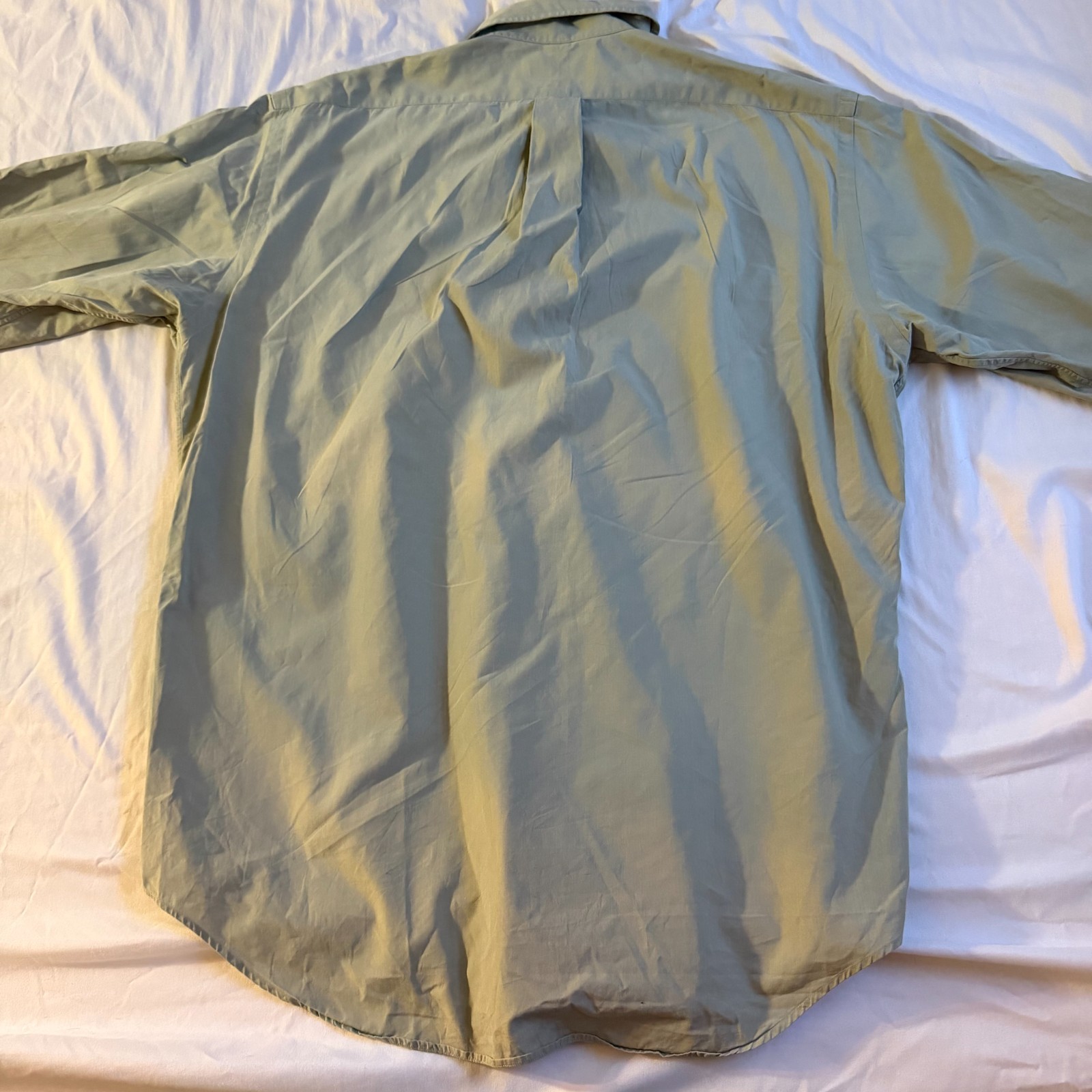 Ralph Lauren Yarmouth Button Down Shirt Cotton Men 15 1/2 -34 Olive Green Pony