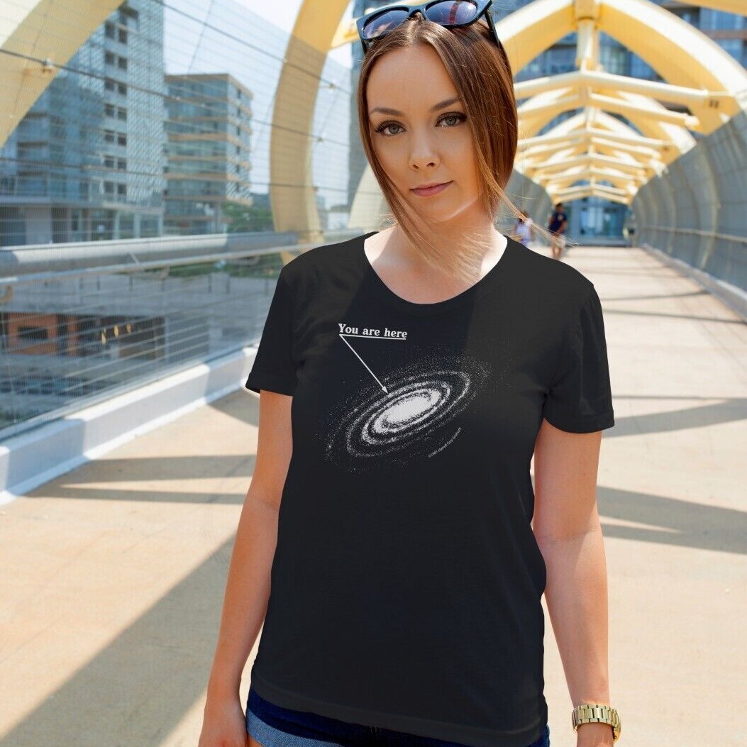 You are here: Milky Way galaxy map — Short-Sleeve Unisex T-Shirt, space t-shirt