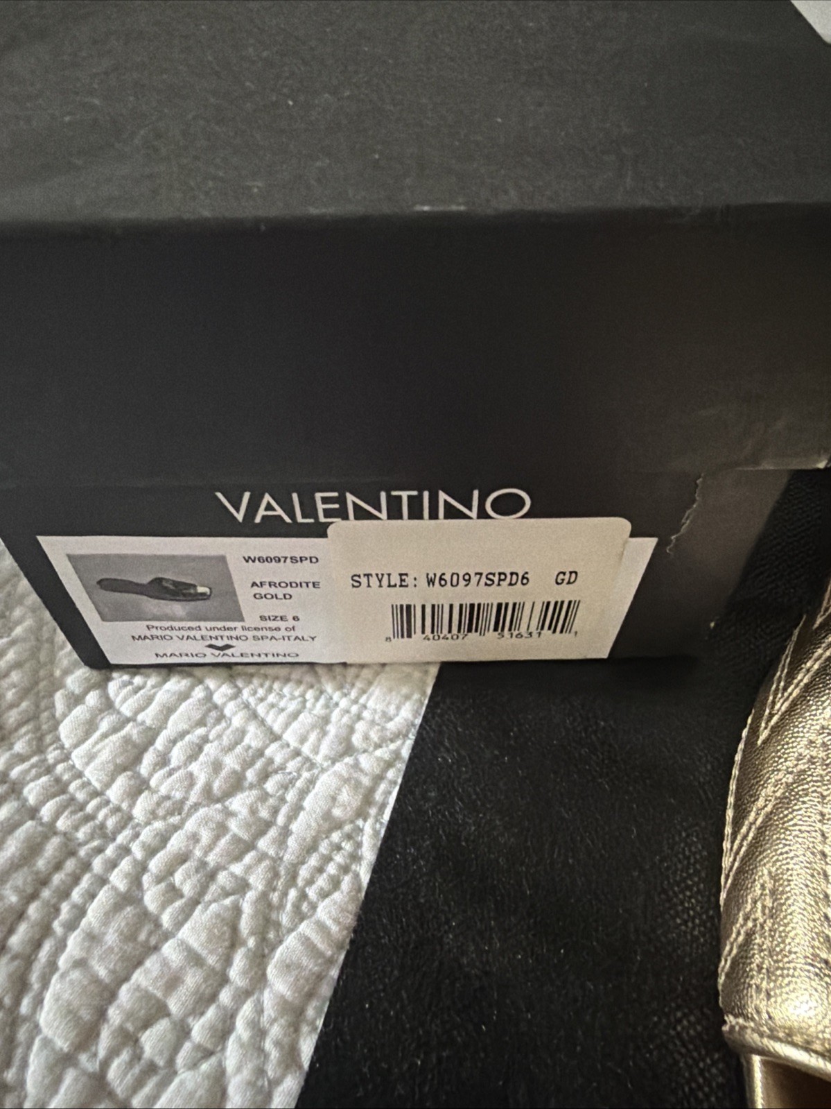VALENTINO AFRODITE LOGO QUILTED LEATHER SLIP-ON SANDALS IN GOLD 6
