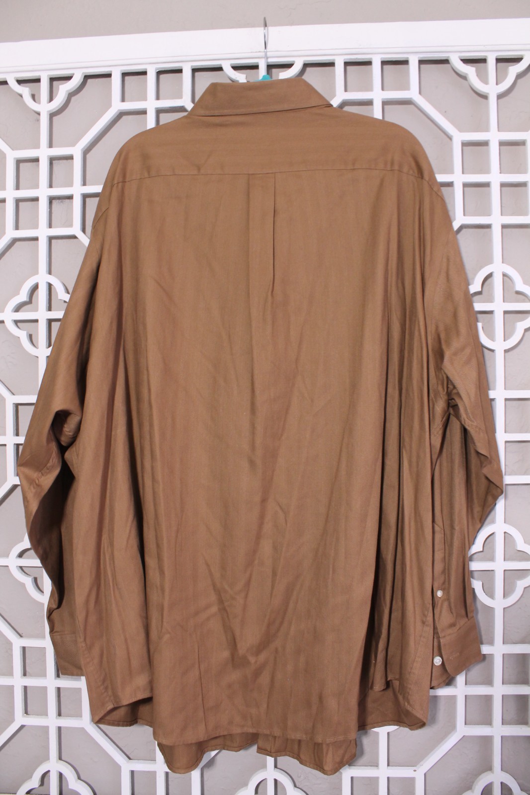 Roundtree & Yorke Button Up Shirt Mens 4X Brown Casual Preppy Oxford Pocket Men