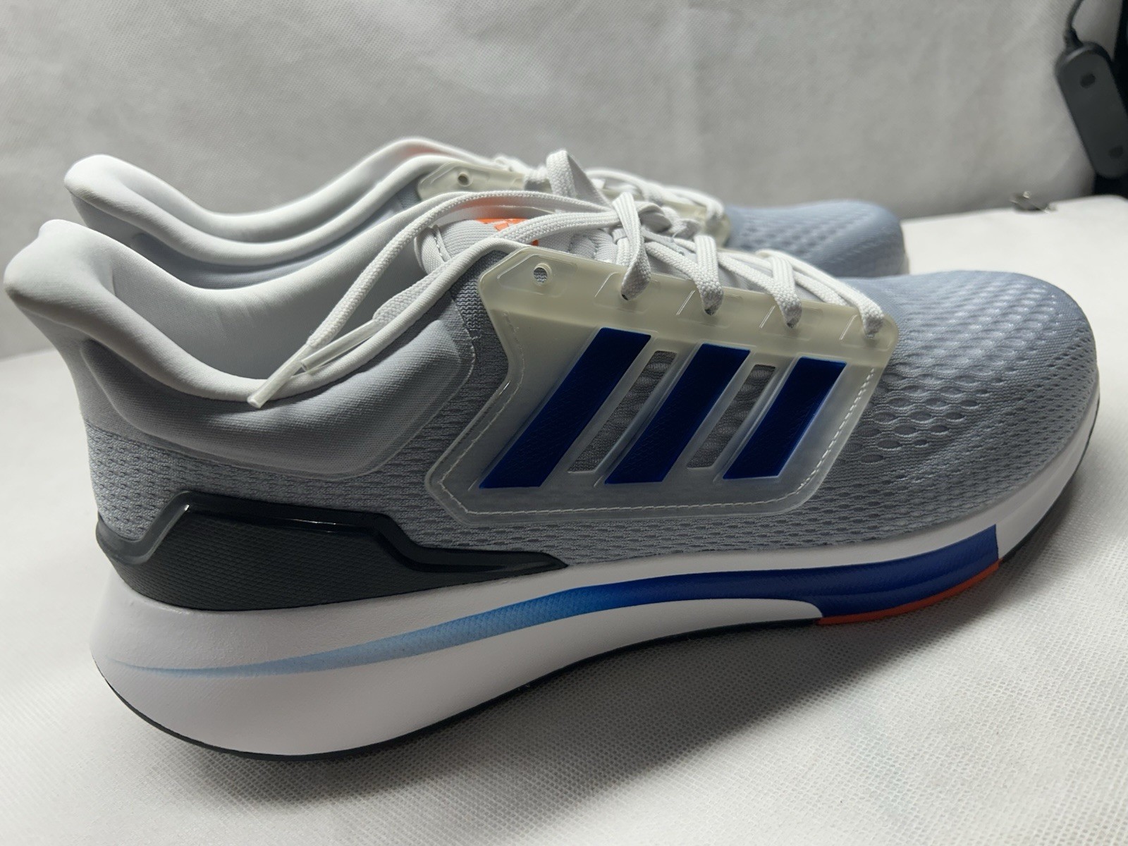 Adidas EQ21 Run Low Halo Silver Royal Blue GY2195 Men’s Sz 10.5 New In Box