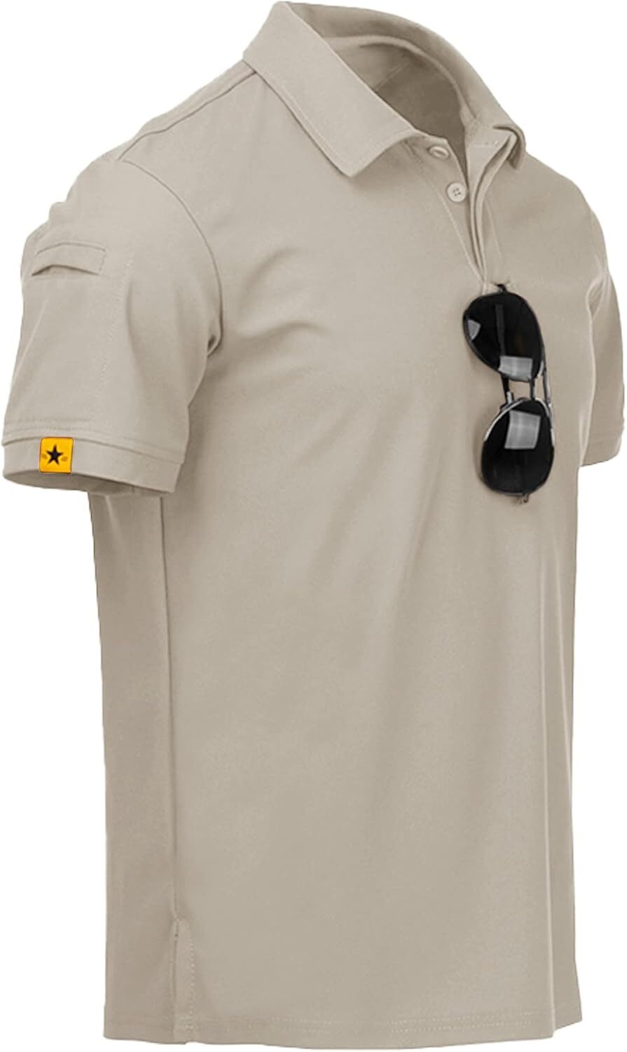 Performance Short Sleeve Polo Shirt for Men Athletic Golf Casual Lightweight