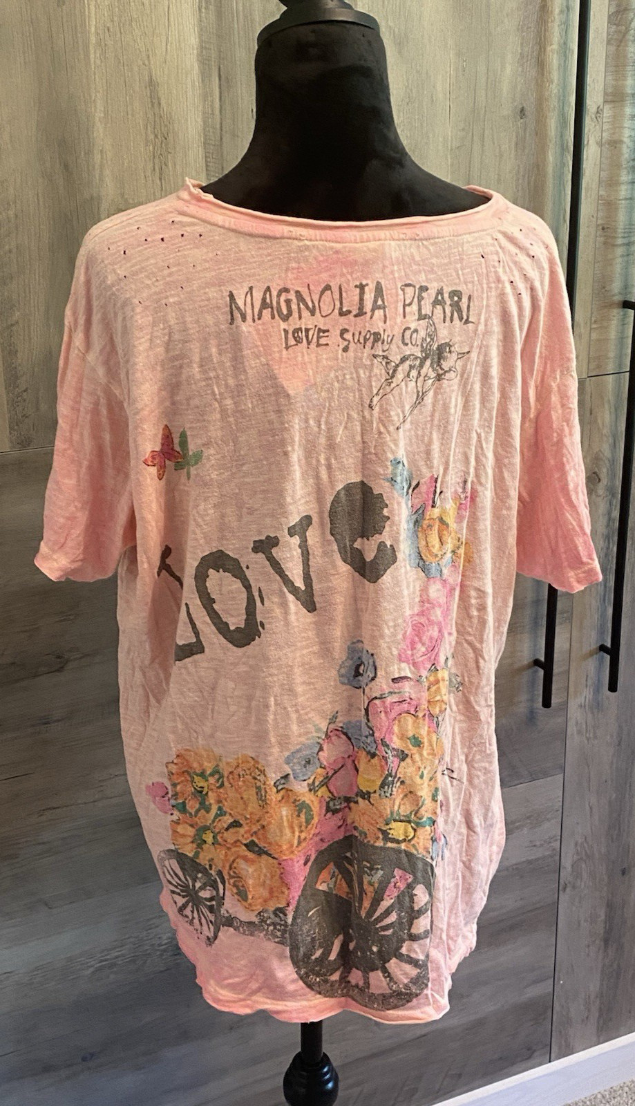 NWT Magnolia Pearl Elephant Tee Special Delivery Dip Dye Pink – One Size
