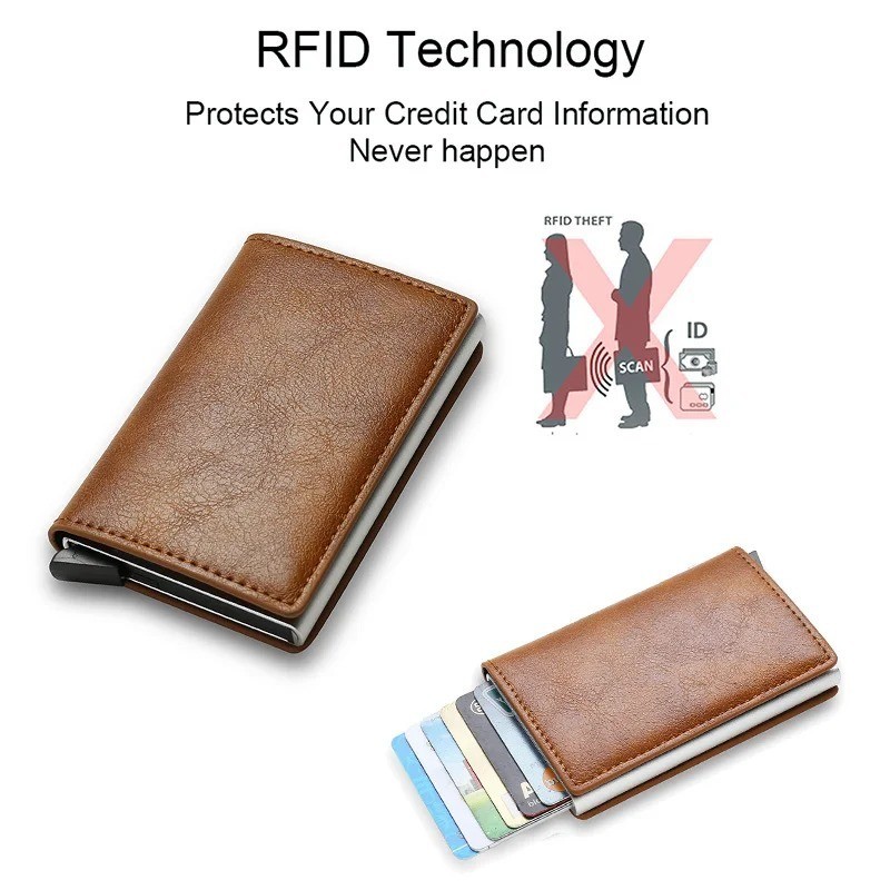 Anti Thief Rfid Credit Card Holder Smart Minimalist Wallet Men Women Slim Bank C