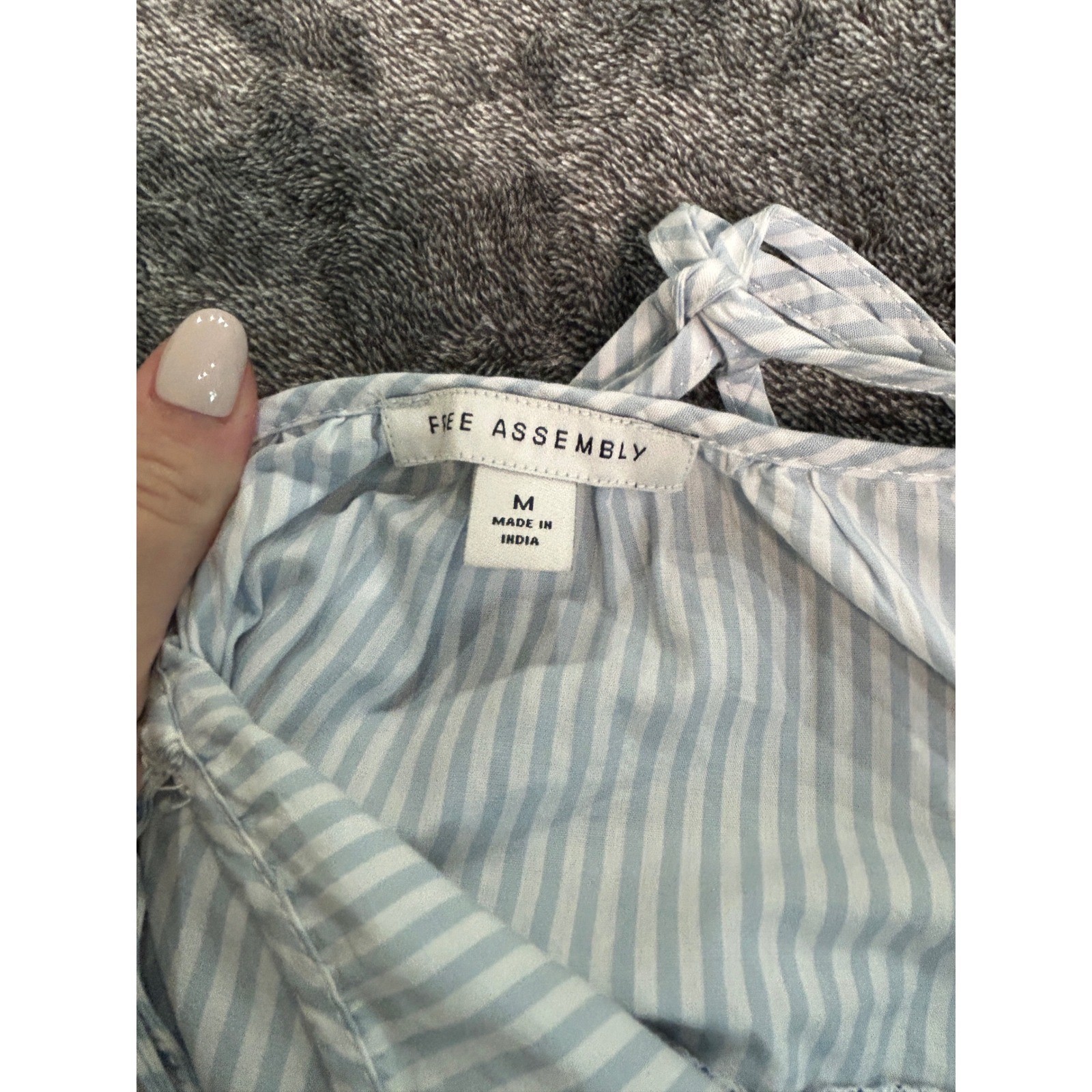Free Assembly Womens Blue White Striped Tiered Maxi Dress Cotton Medium