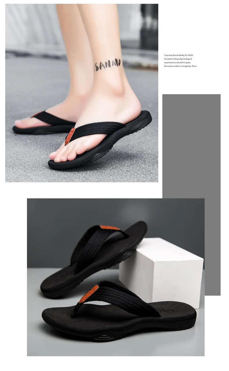 Men Flip Flop Sandals Slip-On Summer Beach Casual Footwear Slides Slippers Gift