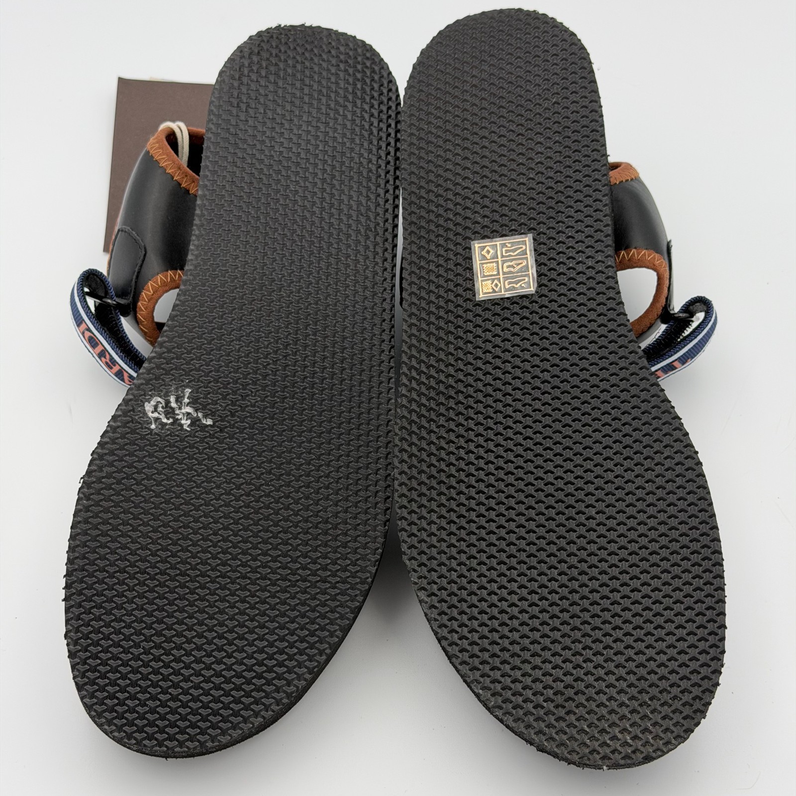 Sporty Chic – Trussardi Wmns Stripes Sandal Black/Blue Size EU40 US 9-9.5 – NWT