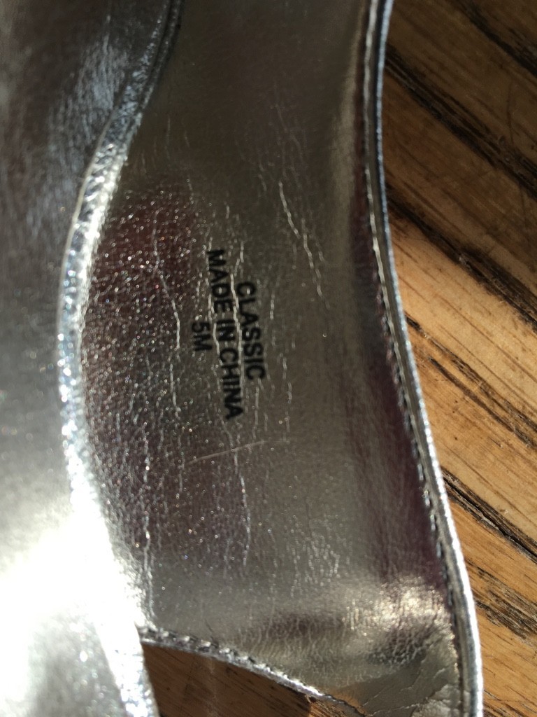J. Renee Silver Slingback Special Occasion US Size 5 Open Toe Rhinestone Buckle