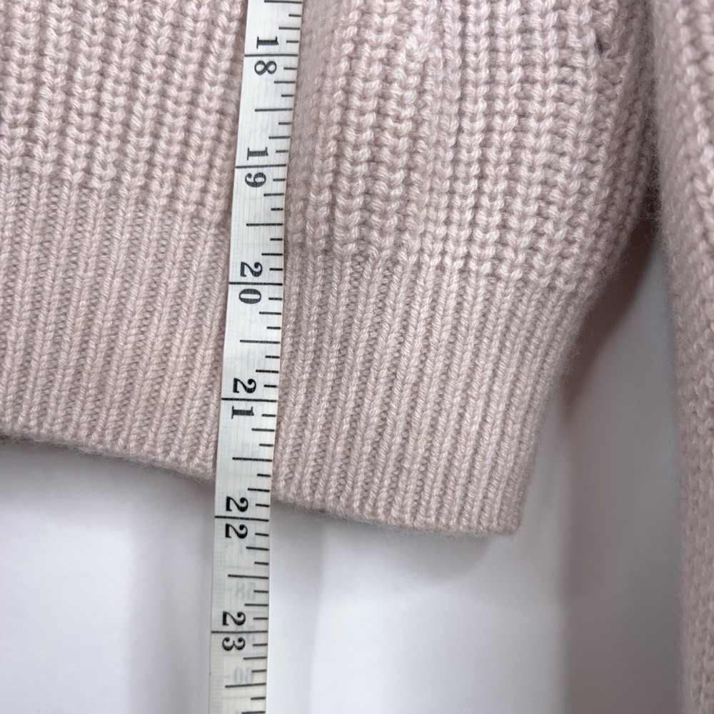 Athleta Wool Cashmere Cream Knit Sweater Crew Neck Neutral Cozy Cropped Small