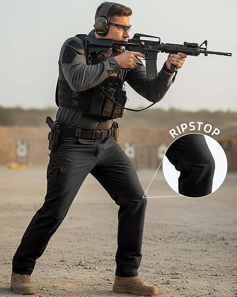 Men Cargo Pants Soldier Straight-fit Tactical Work Combat Trousers Outdoor AA