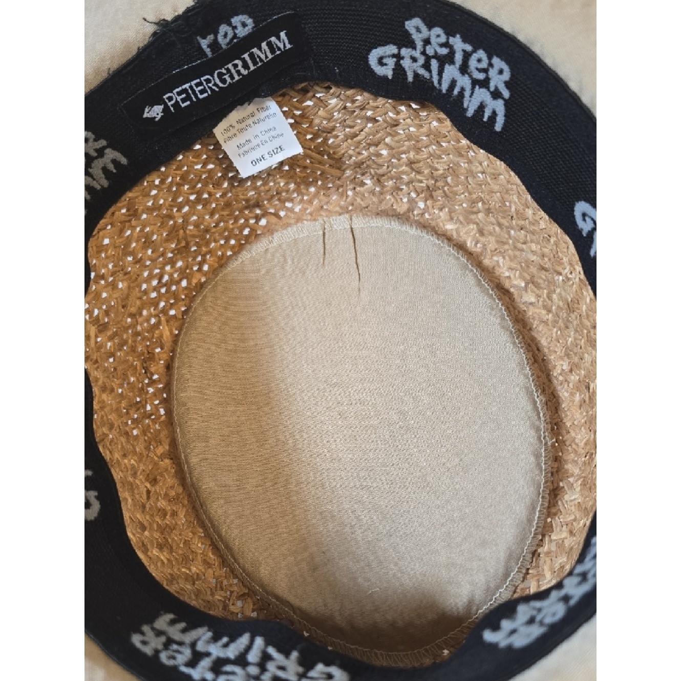 Peter Grimm Natural Brown Straw Fedora Panama Hat with Tan Band One Size
