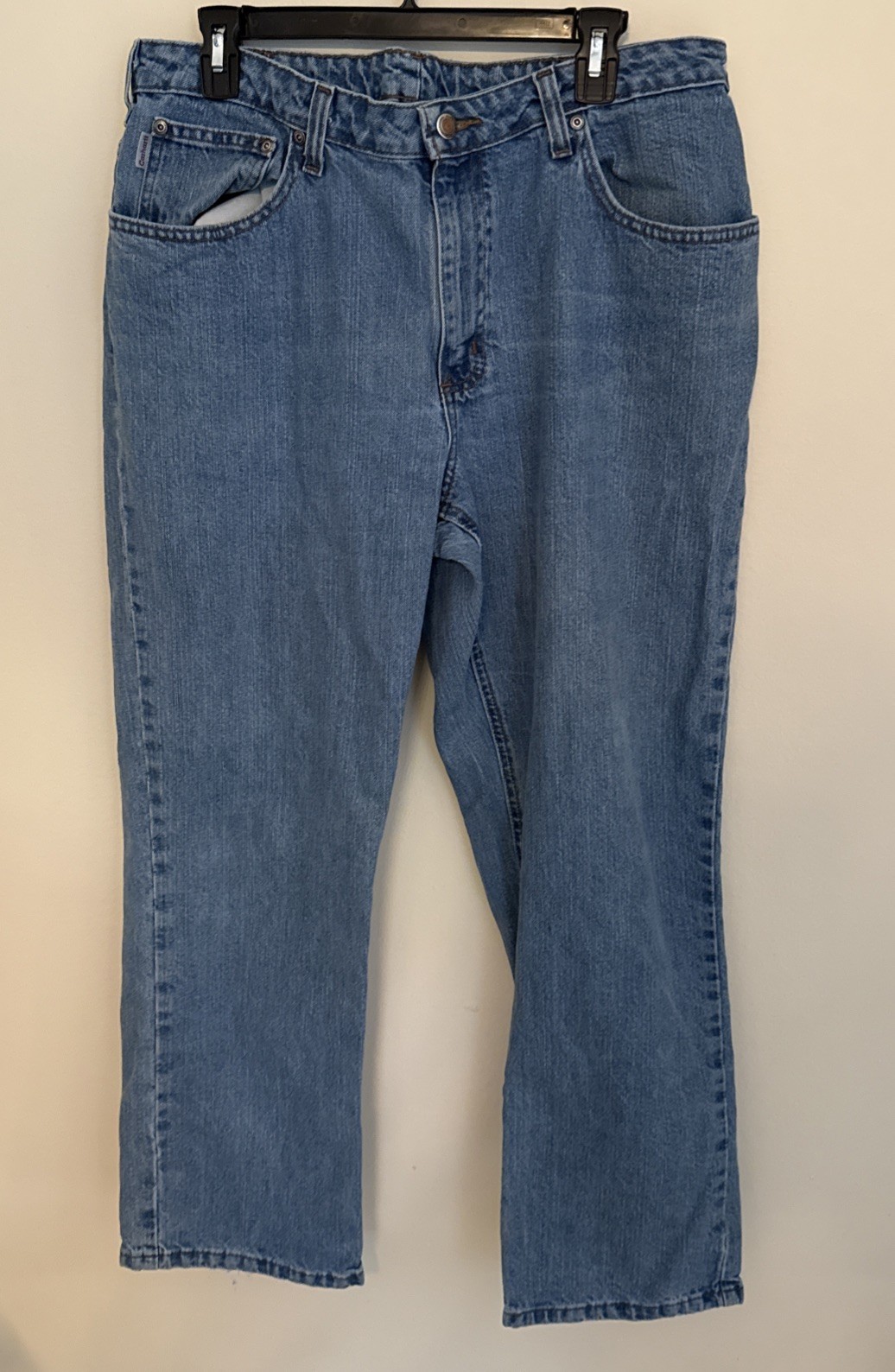 Carhartt WB160 AIO Womens Relaxed Fit Straight Leg Jeans Medium Wash 16×30