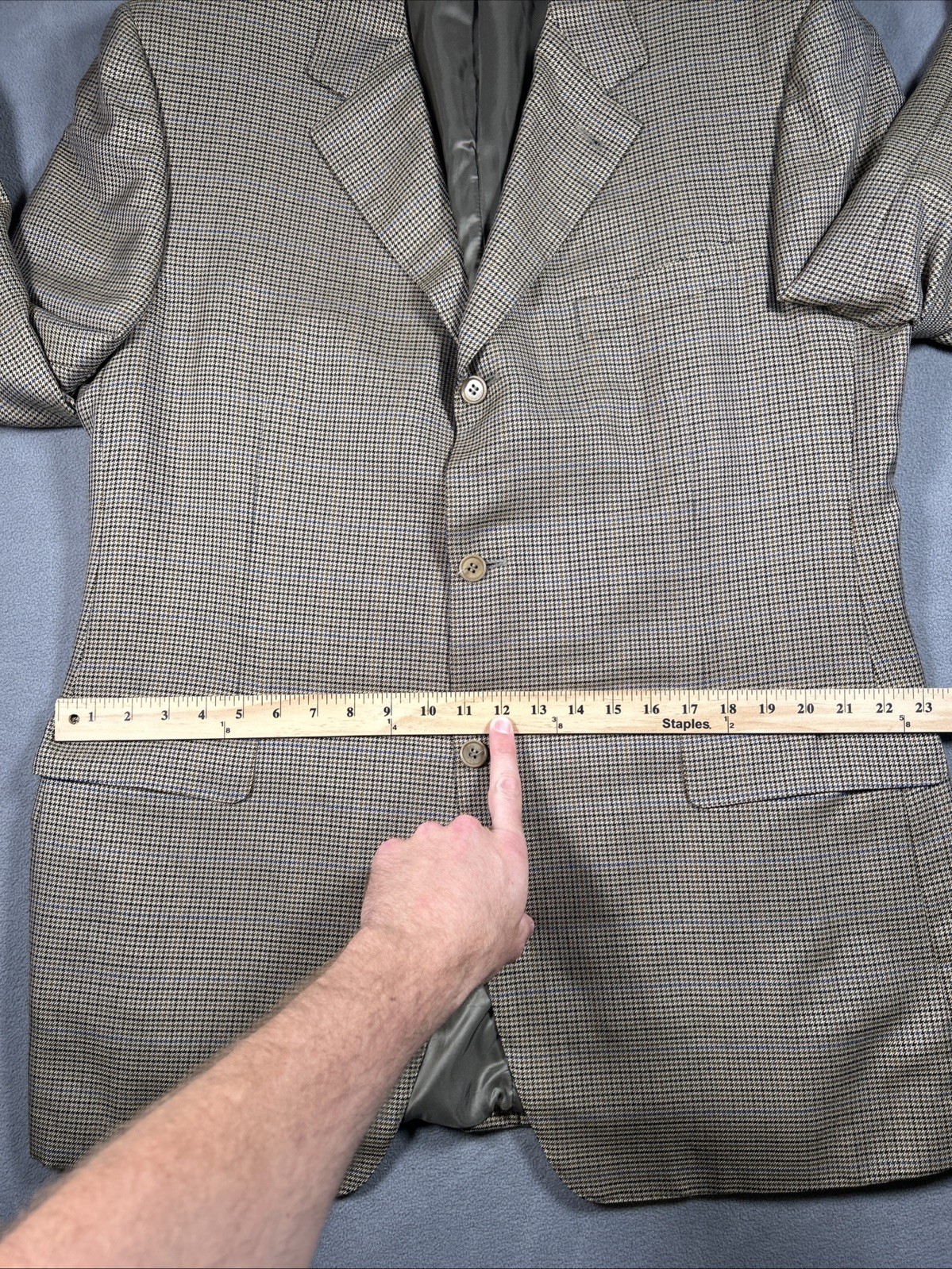 Canali Proposta Blazer Mens 58L Houndstooth Tweed Blazer Silk Wool Made In Italy