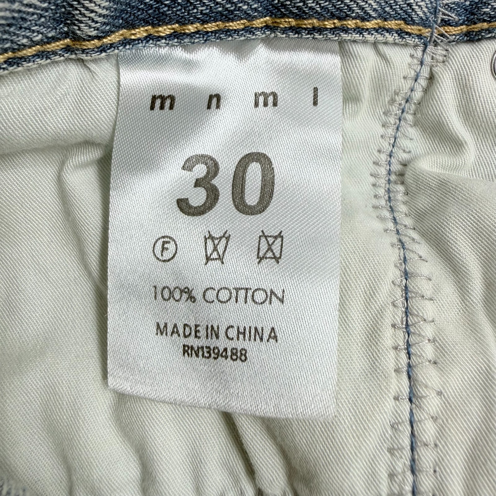 MNML V291 Jeans Patchwork Mens 30 Button Fly Y2K Denim Texture Pattern Pants
