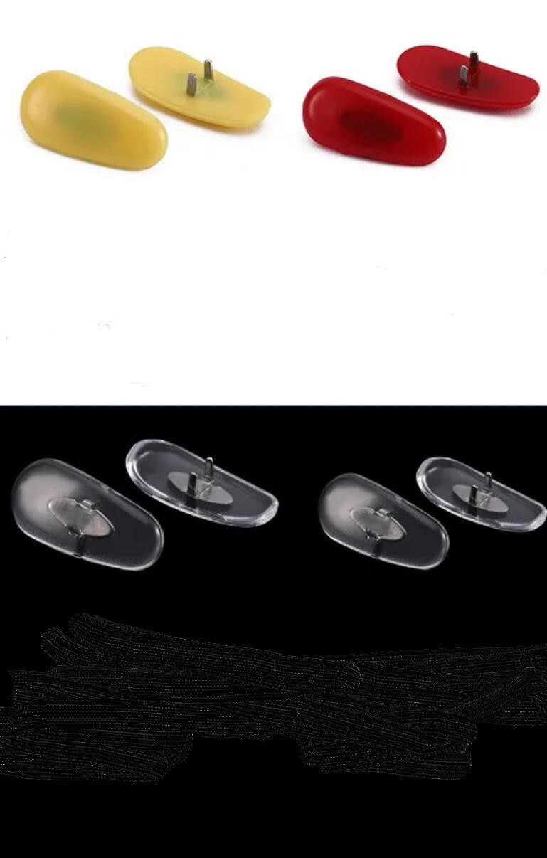 2pc Semi Soft Vinyl Crimp On Nose Pads 16mm Fit Ray Ban Ferrari Sunglasses