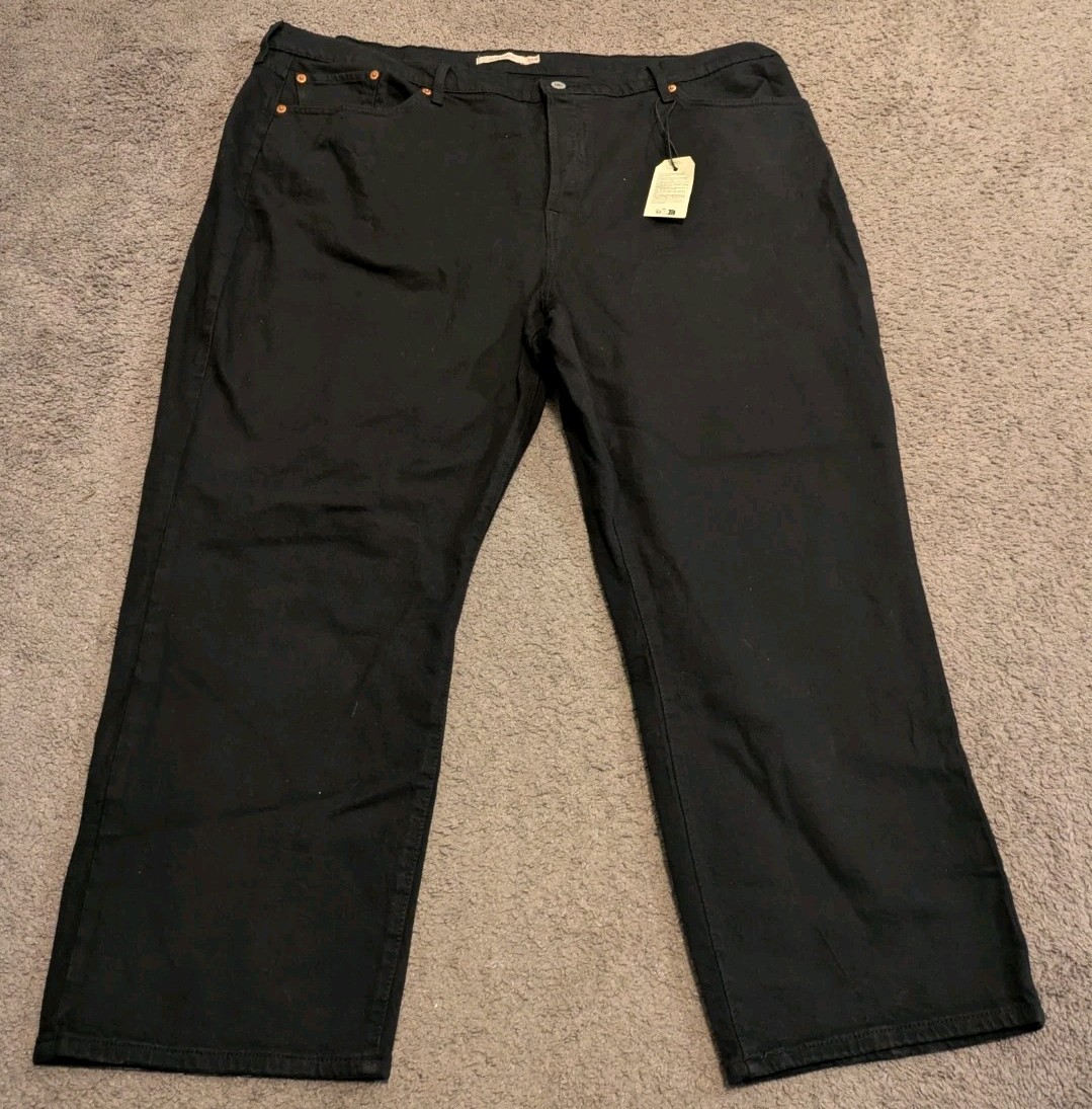 Levi’s Premium Wedgie Straight Fit Black Denim Jeans A0977-0005 Women’s Plus 24W