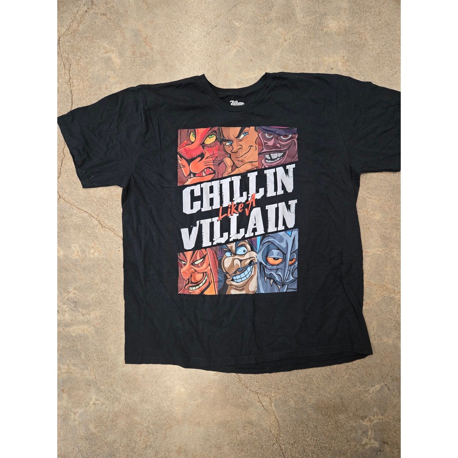Disney Villains Chillin Like A Villain Graphic Tee Shirt Black 2XL