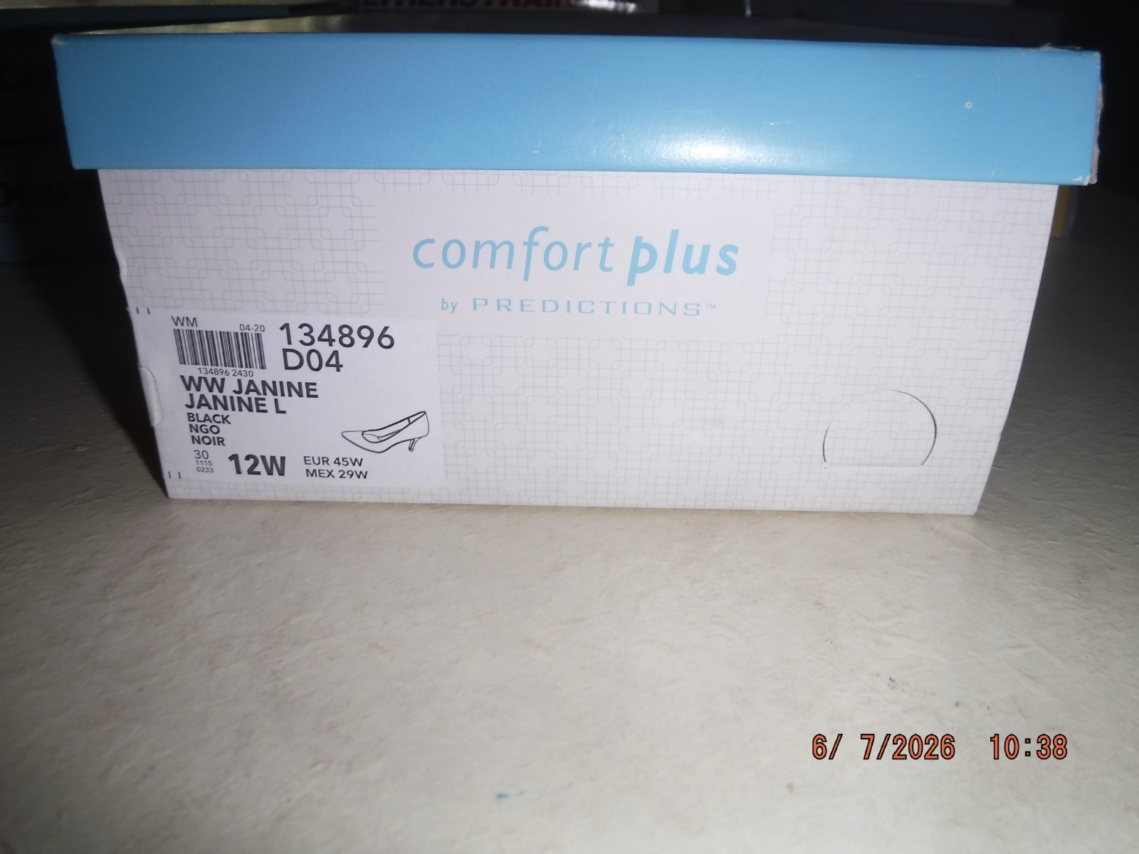 COMFORT PLUS PREDICTIONS SIZE 12W JANINE BLACK WOMEN’S HIGH HEEL SHOES NEW w/BOX