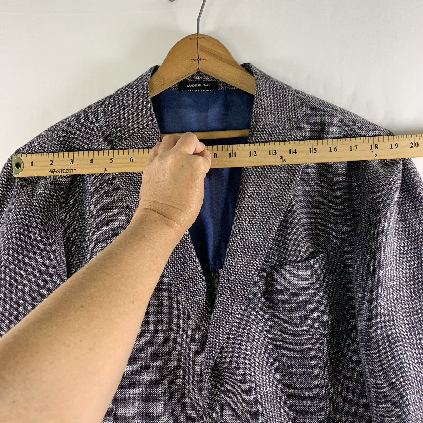 Mens Unstructured Hopsack Sport Coat 46R Summer Wool Linen Cotton Patch Pocket