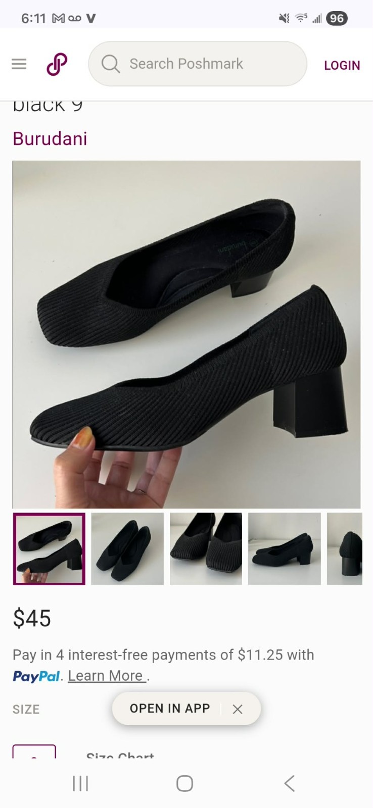 Burudani Women’s Black Heels Size 8 Brand New