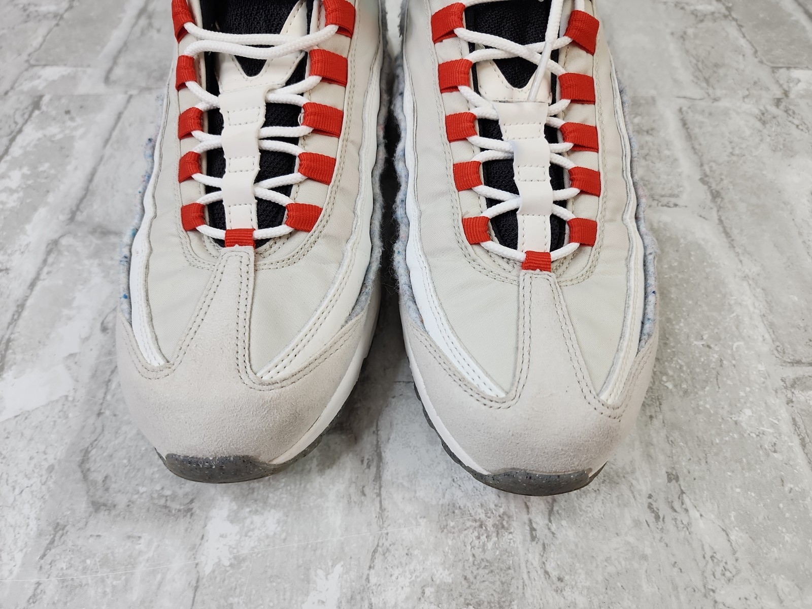 Nike Air Max 95 SE Double Swoosh Light Bone Habanero Red Mens Sz 9.5 DQ0268-002