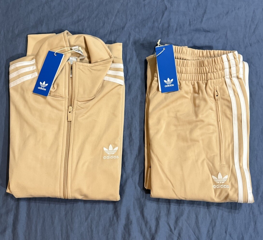 ADIDAS Originals Firebird Mens Tracksuit Jacket & Pants Set Magic Beige Size M,L