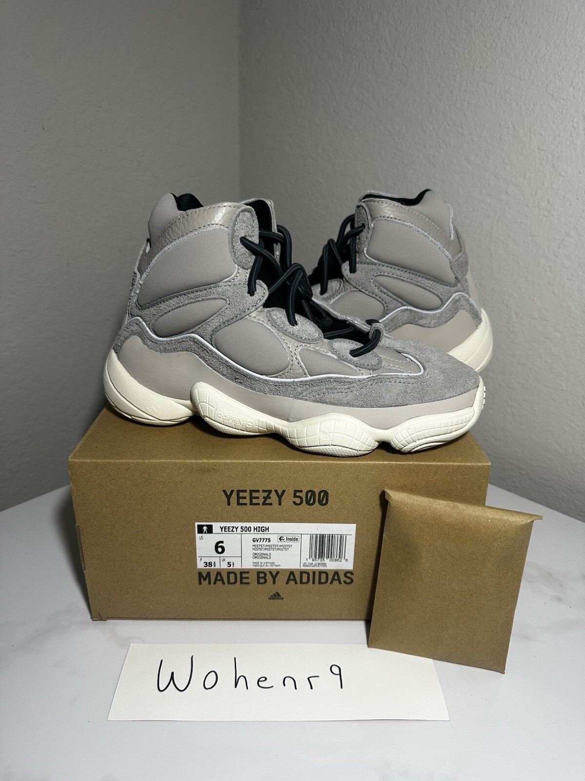 Size 6 – adidas Yeezy 500 High Mist Stone – Brand New