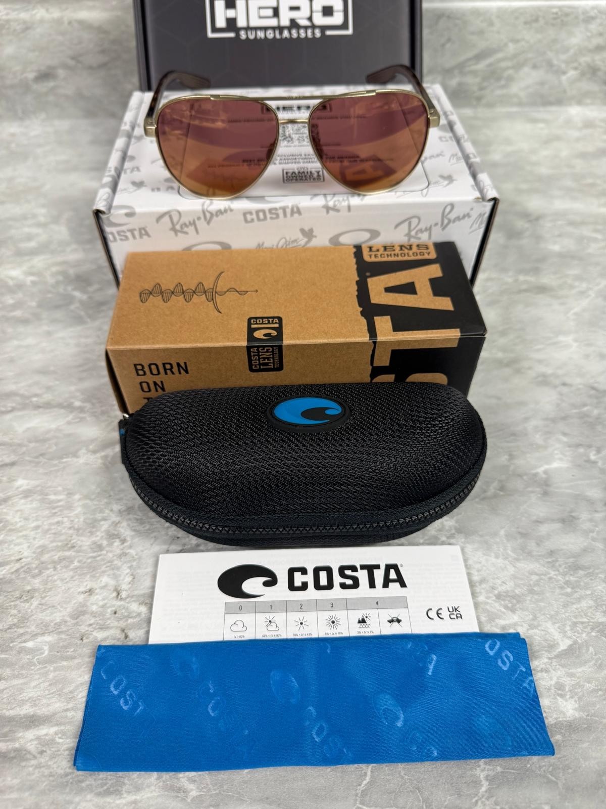COSTA | NEW | PELI | 4002 – 28 | BRUSHED GOLD | GOLD MIRROR 580 GLASS