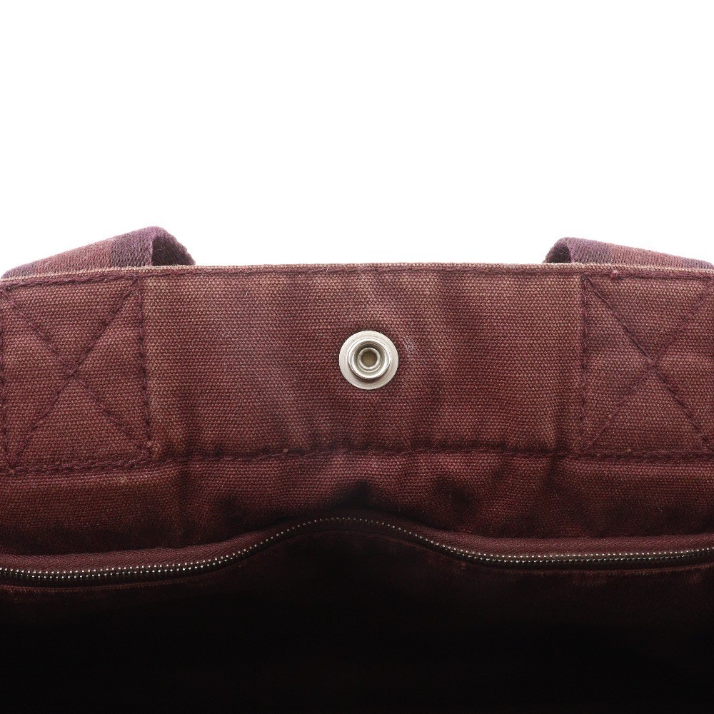 HERMES Sack Fourre ToutMM Handbag Half leather Brown Cotton canvas/leather…