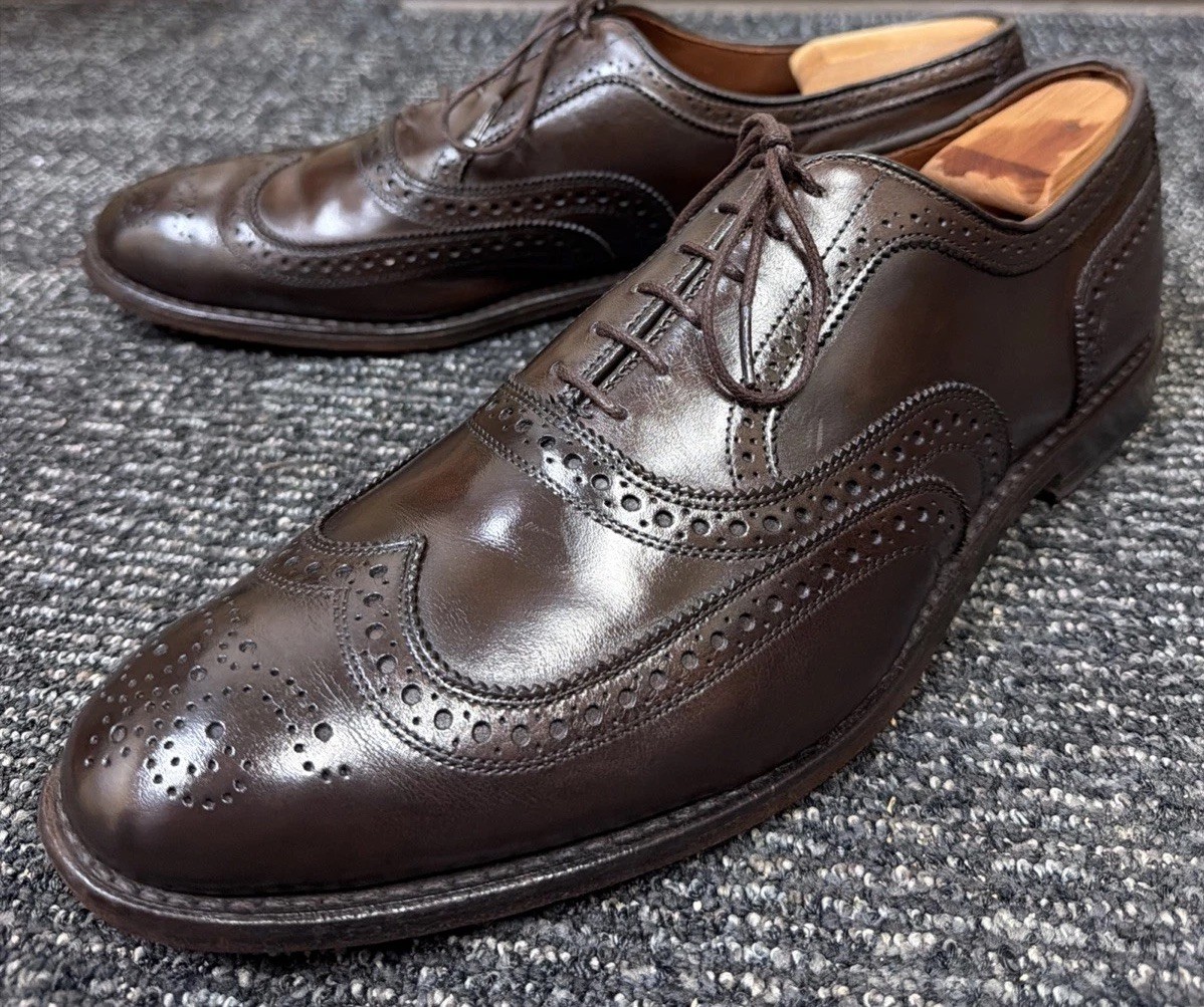 RARE Allen Edmonds McAllister Dark Brown Balmoral Wingtip Brogue Lace-Up Oxfords
